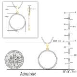 0.15 Carat (ctw) Round White Diamond Circle Pendant for Women with 18 Inch Silver Chain | 18K Yellow Gold