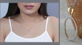 0.15 Carat (ctw) Round White Diamond Circle Pendant for Women with 18 Inch Silver Chain | 18K Yellow Gold
