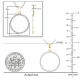 0.15 Carat (ctw) Round White Diamond Circle Pendant for Women with 18 Inch Silver Chain | 18K Yellow Gold