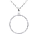 0.15 Carat (ctw) Round White Diamond Circle Pendant for Women with 18 Inch Silver Chain | 925 Sterling Silver