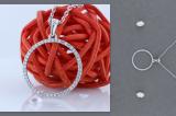 0.15 Carat (ctw) Round White Diamond Circle Pendant for Women with 18 Inch Silver Chain | 925 Sterling Silver