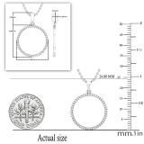 0.15 Carat (ctw) Round White Diamond Circle Pendant for Women with 18 Inch Silver Chain | 925 Sterling Silver