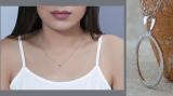 0.15 Carat (ctw) Round White Diamond Circle Pendant for Women with 18 Inch Silver Chain | 925 Sterling Silver