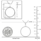 0.15 Carat (ctw) Round White Diamond Circle Pendant for Women with 18 Inch Silver Chain | 925 Sterling Silver