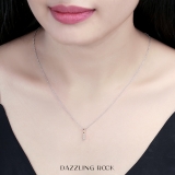 0.15 Carat (ctw) Round Diamond Ladies Linear Three Stone Elegant Journey Pendant, 10K Rose Gold