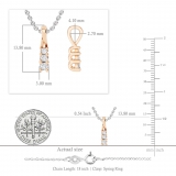 0.15 Carat (ctw) Round Diamond Ladies Linear Three Stone Elegant Journey Pendant, 10K Rose Gold