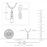 0.15 Carat (ctw) Round Diamond Ladies Linear Three Stone Elegant Journey Pendant, 10K White Gold