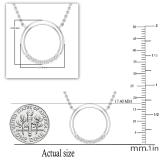 0.10 Carat (ctw) Round White Diamonds Ladies Journey Circle Pendant with 18 Inch Silver Chain 1/10 CT | 925 Sterling Silver