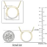 0.10 Carat (ctw) Round White Diamonds Ladies Journey Circle Pendant with 18 Inch Gold Chain 1/10 CT | 14K Yellow Gold