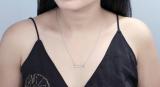 0.20 Carat (ctw) Round White Diamond Horizontal Safety Pin Pendant for Women with 18 Inch Silver Chain | 925 Sterling Silver