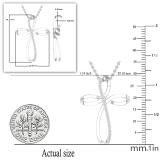 0.10 Carat (ctw) Round Diamond Ladies Silky Infinity Ribbon Cross Pendant 1/10 CT Sterling Silver