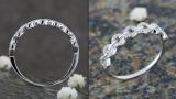 0.15 Carat (ctw) Round White Diamond Seven Hollow Circle Stackable Wedding Band for Women | 925 Sterling Silver