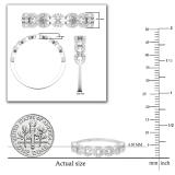 0.15 Carat (ctw) Round White Diamond Seven Hollow Circle Stackable Wedding Band for Women | 925 Sterling Silver