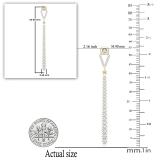 1.35 Carat (ctw) Round White Diamond Ladies Long Linear Bar Drop Earrings | 14K Yellow Gold