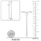 1.35 Carat (ctw) Round White Diamond Ladies Long Linear Bar Drop Earrings | Sterling Silver