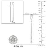 1.35 Carat (ctw) Round White Diamond Ladies Long Linear Bar Drop Earrings | Sterling Silver