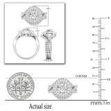IGI Certified 2.05 Carat (ctw) Round Diamond Ladies Swirl Wedding Ring Set 2 CT 14K White Gold