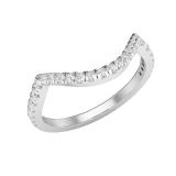 Round Cubic Zirconia Ladies Contour Guard Stackable Classic Matching Wedding Band, Sterling Silver