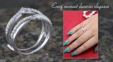 0.48 Carat (ctw) Round Diamond Ladies Enhancer Guard Chevron Wedding Band 1/2 CT 10K White Gold