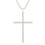 0.40 Carat (ctw) Round White Diamond Ladies Delicate Cross Symbol of Faith Pendant 10K Yellow Gold