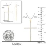 0.40 Carat (ctw) Round White Diamond Ladies Delicate Cross Symbol of Faith Pendant 10K Yellow Gold