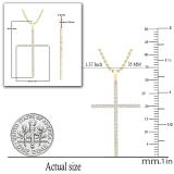 0.40 Carat (ctw) Round White Diamond Ladies Delicate Cross Symbol of Faith Pendant 14K Yellow Gold