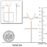 0.40 Carat (ctw) Round White Diamond Ladies Delicate Cross Symbol of Faith Pendant, 18K Rose Gold