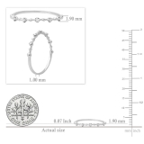 0.05 Carat (ctw) Round White Diamond Ladies Alternating Beaded Dainty Wedding Band Sterling Silver