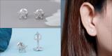 0.10 Carat (ctw) Round White Diamond Party Wear Star Stud Earrings for Her 1/10 CT 14K White Gold