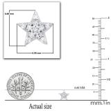0.10 Carat (ctw) Round White Diamond Party Wear Star Stud Earrings for Her 1/10 CT 14K White Gold