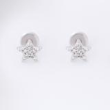0.10 Carat (ctw) Round White Diamond Party Wear Star Stud Earrings for Her 1/10 CT Sterling Silver