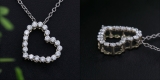 0.53 Carat (ctw) Round White Diamond Ladies Beautiful Heart Love Pendant 1/2 CT 14K Yellow Gold