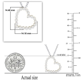 0.53 Carat (ctw) Round White Diamond Ladies Beautiful Heart Love Pendant 1/2 CT 14K Yellow Gold