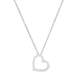 0.53 Carat (ctw) Round White Diamond Ladies Beautiful Heart Love Pendant 1/2 CT Sterling Silver