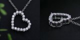 0.53 Carat (ctw) Round White Diamond Ladies Beautiful Heart Love Pendant 1/2 CT Sterling Silver