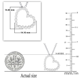 0.53 Carat (ctw) Round White Diamond Ladies Beautiful Heart Love Pendant 1/2 CT Sterling Silver
