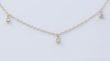 Round White Diamonds Station Necklace for Her (0.24 ctw, Color I-J, Clarity I2-I3) in 10K Yellow Gold