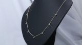 Round White Diamonds Station Necklace for Her (0.24 ctw, Color I-J, Clarity I2-I3) in 10K Yellow Gold
