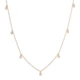 Round White Diamonds Station Necklace for Her (0.24 ctw, Color I-J, Clarity I1-I2) in 18K Rose Gold