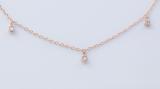 Round White Diamonds Station Necklace for Her (0.24 ctw, Color I-J, Clarity I1-I2) in 18K Rose Gold