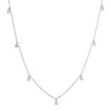 Round White Diamonds Station Necklace for Her (0.24 ctw, Color I-J, Clarity I2-I3) in 925 Sterling Silver