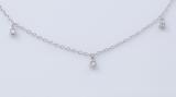 Round White Diamonds Station Necklace for Her (0.24 ctw, Color I-J, Clarity I2-I3) in 925 Sterling Silver