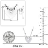 0.02 Carat (ctw) Hanging Round White Diamond Ladies Charm Plain Heart Pendant 10K White Gold
