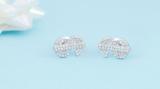 0.20 Carat (ctw) Round White Diamond Dollar  Letter Stud Earrings for Her 1/5 CT Sterling Silver