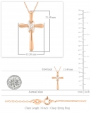 Ladies Infinity Cross Religious Pendant with Round Diamond Accents in Gold Chain, 10K Rose Gold