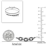 0.25 Carat (ctw) Black & White Diamond Ladies Interlocking Bolo Bracelet 1/4 CT Sterling Silver
