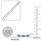 6X4 mm Oval London Blue Topaz Ladies Handmade Bracelet with Round Diamond Accent Sterling Silver