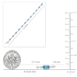 6X4 mm Oval Blue Topaz & 2.3 mm Round White Topaz Ladies Three Stone Bracelet Sterling Silver