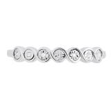 Round White Diamond Accent Seven Stone Twisted Swirl Engagement Ring | 10K White Gold
