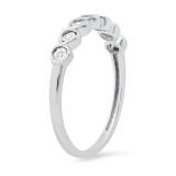 Round White Diamond Accent Seven Stone Twisted Swirl Engagement Ring | 10K White Gold